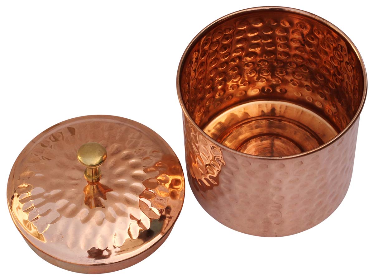 Round Jars Bulk – Jar with Lid – Cast in Copper – Hammered Effect